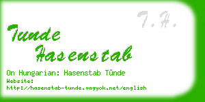 tunde hasenstab business card